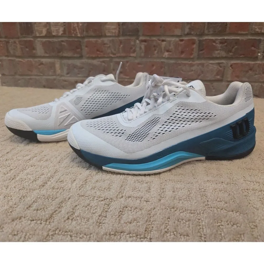 New Wilson Shoes Mens Size 11 White Blue Rush Pro 4.0 Tennis Ortholite
